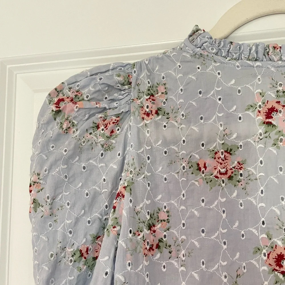 ASOS Blue Floral Embroidered Dress - Picture 10 of 12